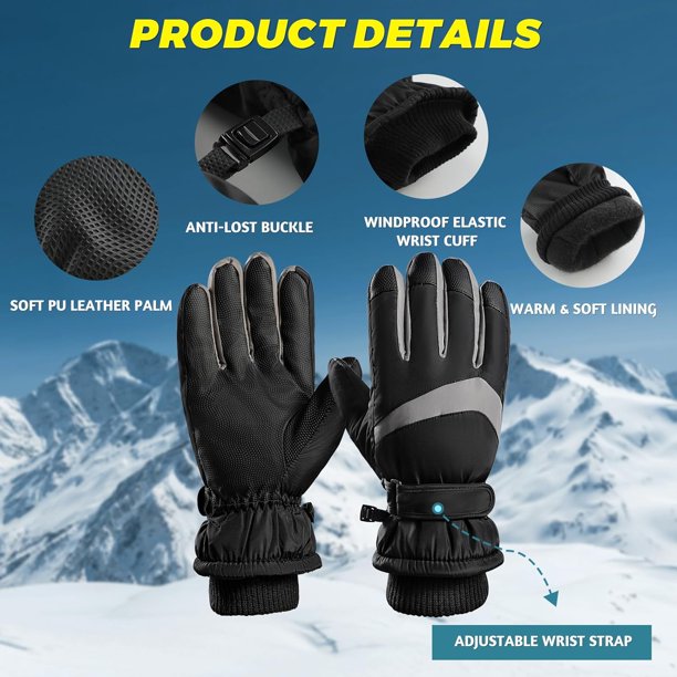 Guantes Cálidos Invierno Hombre, Prueba Frío, Lana Húmeda, Medio