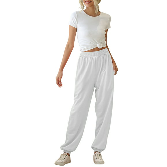 Pantalones de lino de algodón para hombre, pantalones de yoga de playa  informales con cintura elástica, blanco XXL ER