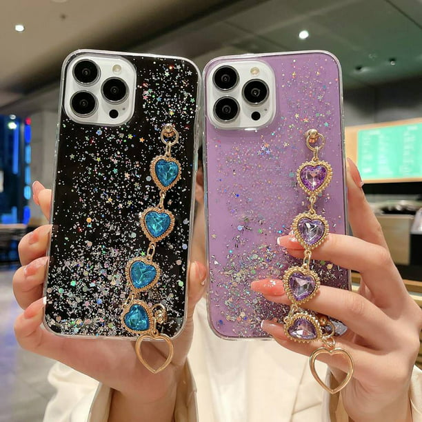 Funda para teléfono Samsung Galaxy A54 5G 3 en 1 con purpurina brillante  para mujeres y niñas, funda brillante con bonito diseño floral de flores  con