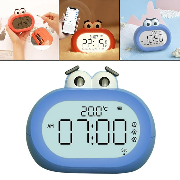 Judavry - Reloj despertador infantil educativo, día/noche, luz nocturna  infantil, pantalla automática, hora, fecha, temperatura, multifuncional,  reloj