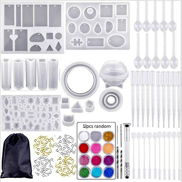 Moldes de Silicona para Resina - Kit DIY de 109 piezas para hacer joyería  creativa