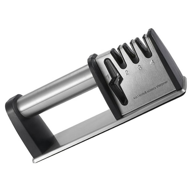 Afiladores de cuchillos para cuchillos de cocina, afilador de cuchillos de  cocina 4 en 1 de acero inoxidable, ergonómico y fácil de usar, kit de