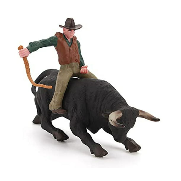Juguete de toro negro de vaquero realista, figuras de ganado de toros  español simulados BLAPNK BLAPNK