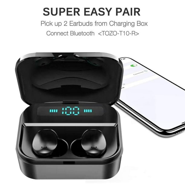 T10 - Auriculares inalámbricos Bluetooth 5.0 1 Negro