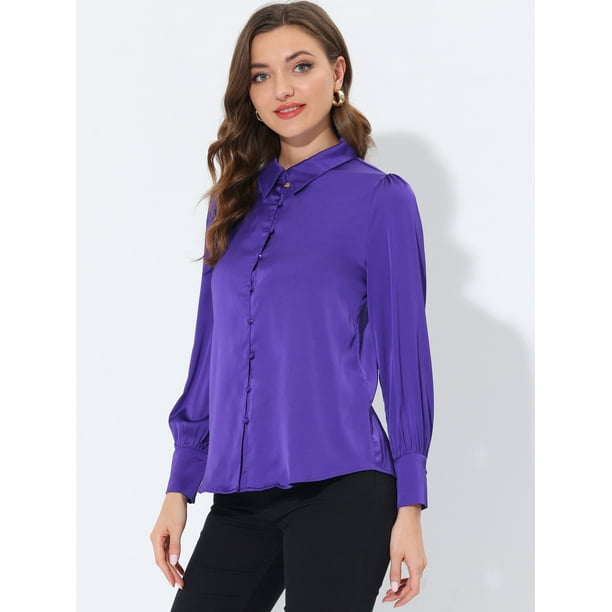 Blusas de mujer Media manga Elegante Púrpura Estilos de moda Camisas para  mujer Ropa de trabajo de negocios Señoras Blusa de oficina Ropa Tops Blusa