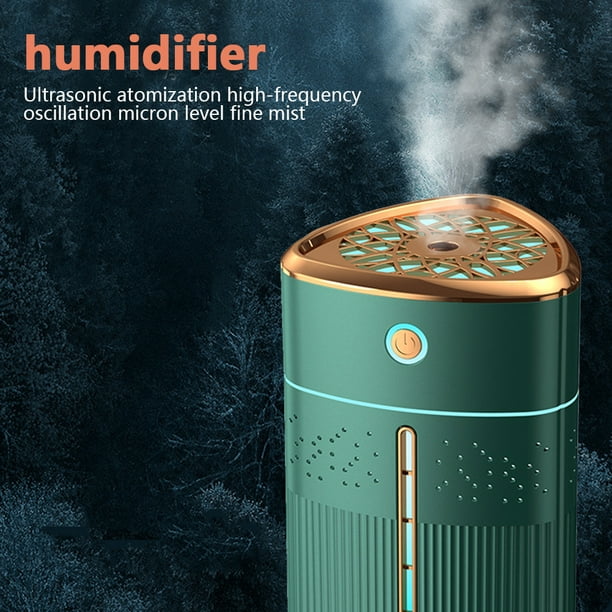 Humidificador de aire de 800 ml, humidificador inalámbrico silencioso,  humidificador USB para coche Likrtyny