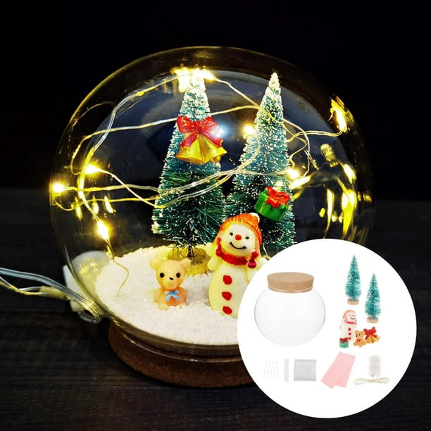 Bola de cristal de muñeco de nieve personalizada con luz LED, bola de  cristal con nombre de familia, luz nocturna de Navidad para decoración del