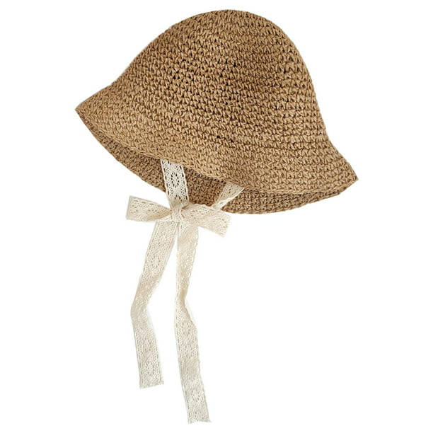 Sombrero de bebé plegable de de encaje sombrero de cubo de sombrero de Panamá gorras 48cm perfke sombreros de paja para mujer | Walmart en línea