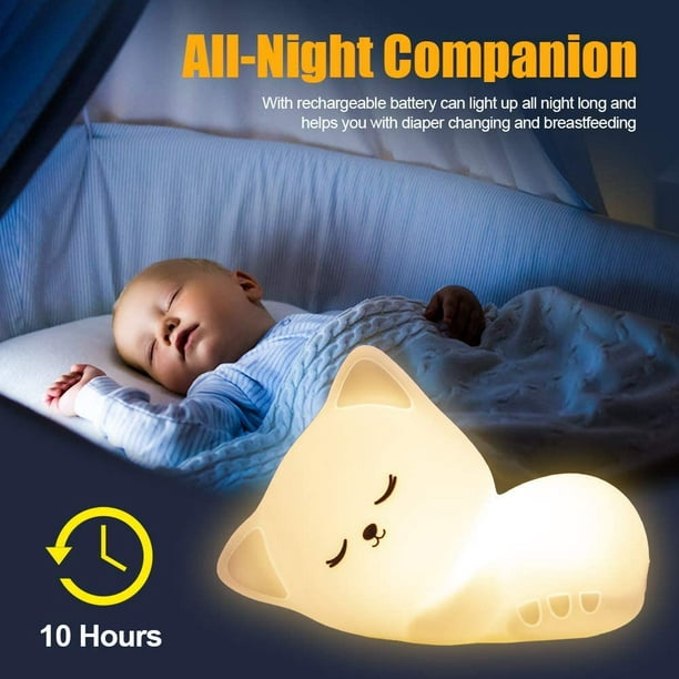 Linda luz nocturna para bebés luz nocturna para niños 7 colores