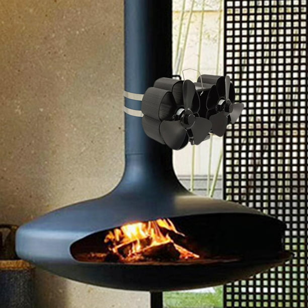 Ventilador de chimenea, ventilador de estufa de leña, ventilador  termoeléctrico alimentado por calor (12 cuchillas)
