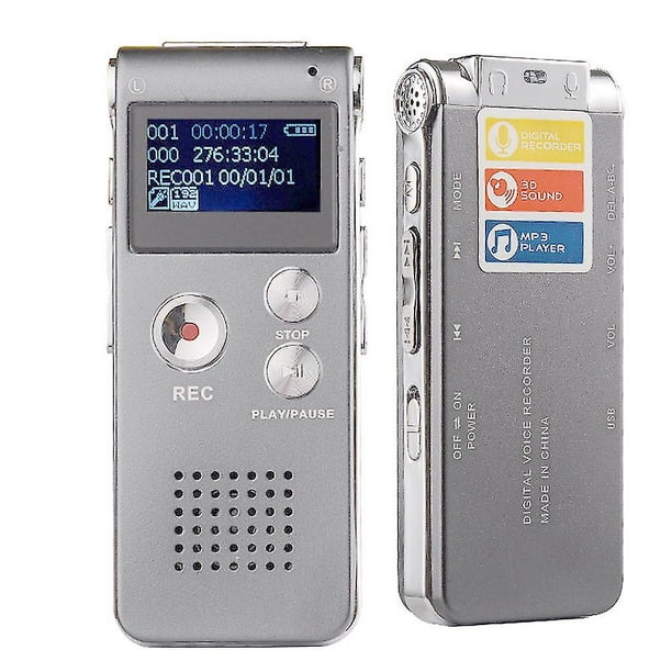 Grabadora de voz profesional V35, grabadora de Audio, dictáfono, MP3,  pantalla LED, compatible con memoria de