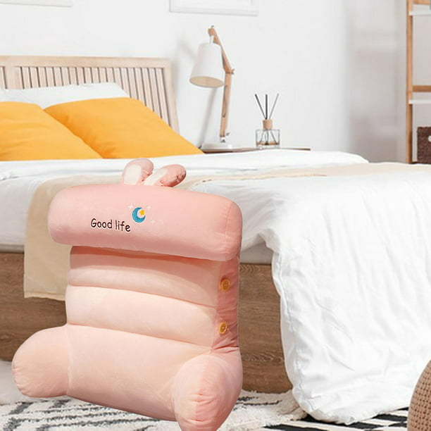 Almohada de lectura con reposabrazos, soporte desmontable para la espalda, cojín  para silla, cuello extraíble, decoración del hogar
