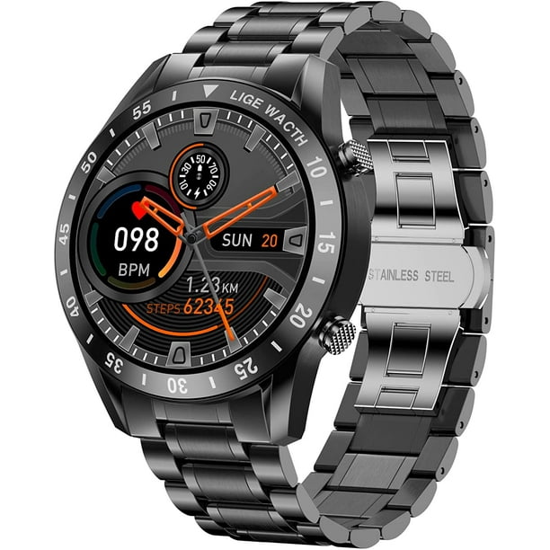 Smart watch Reloj Inteligente Mujer y Hombre Compatible con Android  Bluetooth 5.0， Negro shamjiam Reloj inteligente