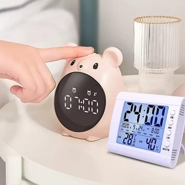 Reloj despertador infantil para decoración de dormitorio, reloj