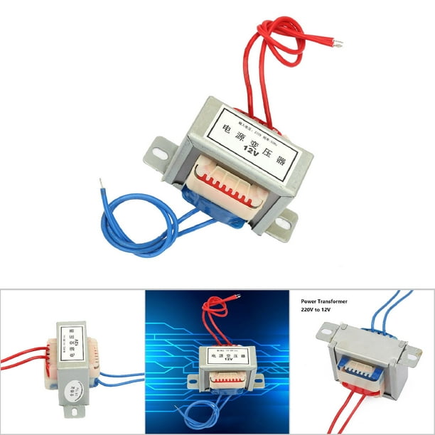 Convertidor de voltaje reductor Transformador de potencia EI Alambre de  cobre completo 220V Voltaje de entrada a 12V Voltaje de salida