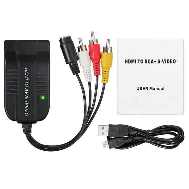 Convertidor HDMI a AV HDMI a RCA CVBS L/R adaptador de vídeo 1080P  interruptor HDMI con Cable de alimentación Mini USB para TV Box AV HDMI