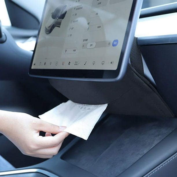 Soporte para caja de pañuelos de coche, servilleta de papel para Interior  de coche, bolsa para Tesla Tmvgtek Accesorios para autos y motos