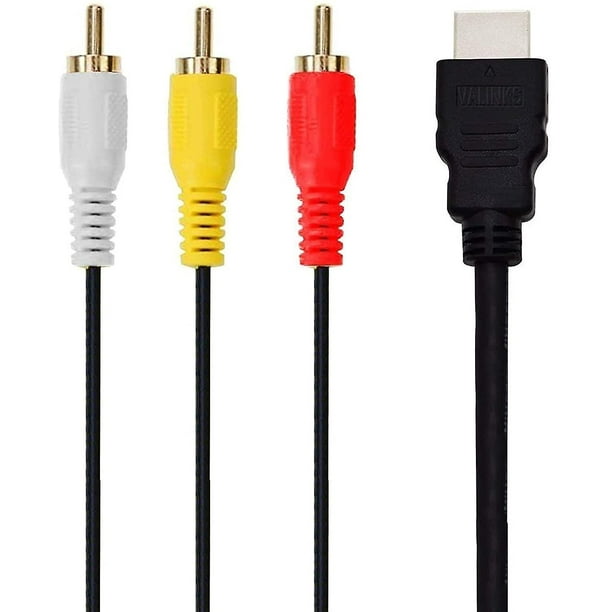  Yubohai Cable HDMI a RCA de 5 pies/4.9 ft HDMI macho a 3-RCA  Video Audio AV Convertidor de Componentes Cable adaptador para HDTV (negro)  : Electrónica