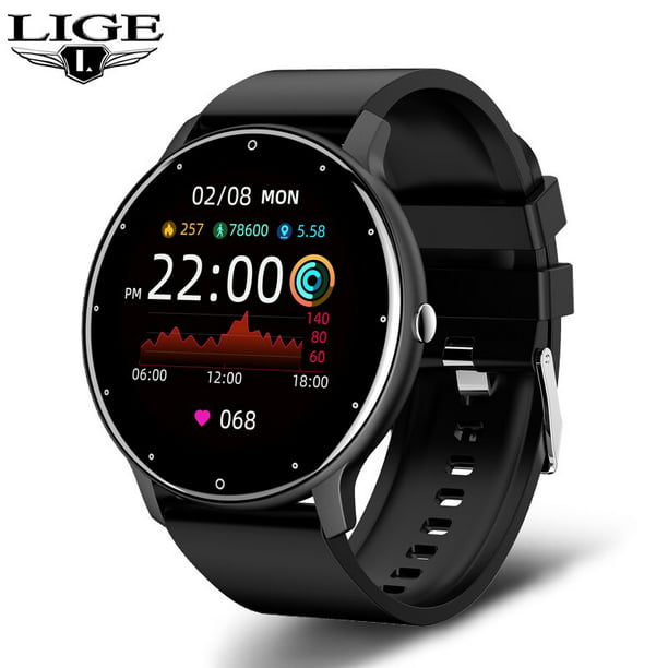 LIGE-Reloj inteligente con pantalla táctil para Mujer, accesorio de pulsera  resistente al agua con Bluetooth