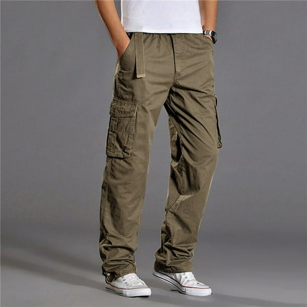 Pantalones Elásticos De Algodón Para Hombre, Pantalón Largo