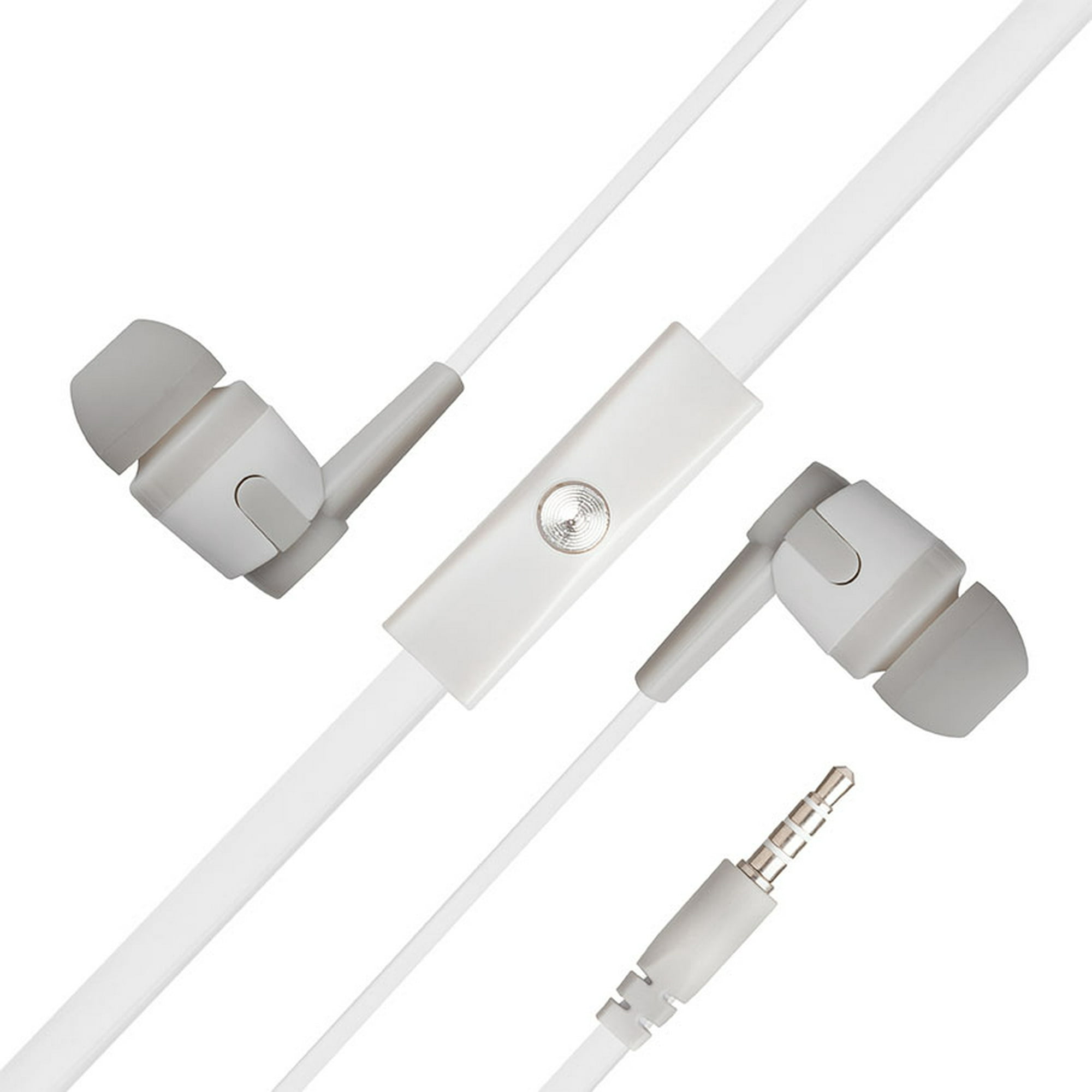 Mitzu® Audífonos manos libres ergonómicos, con cable 1.20 m, blanco