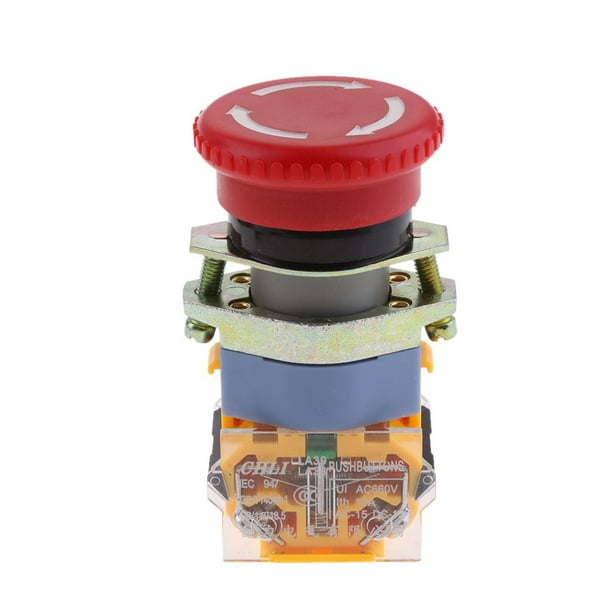 Interruptor de botón pulsador reiniciable de Metal LED de 12V 22mm Terminal  de 6 pines para automóvi Yotijar Interruptor de botón pulsador 12V