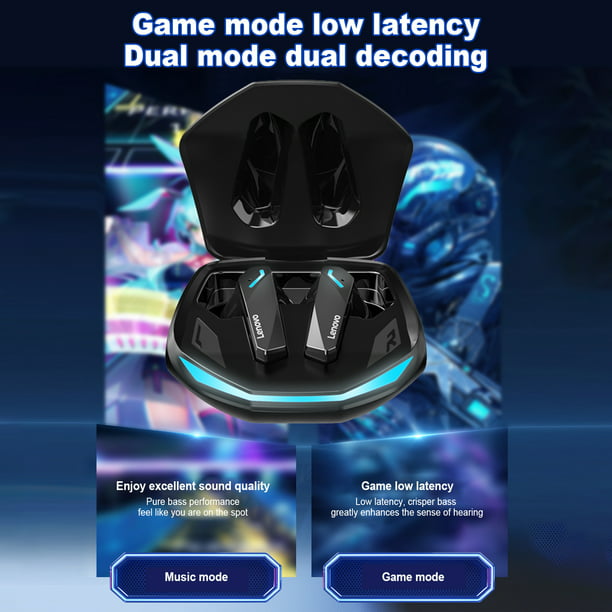 Lenovo Auriculares GM2 Pro Gaming Inalámbricos Bluetooth Dual Audifonos  Cascos