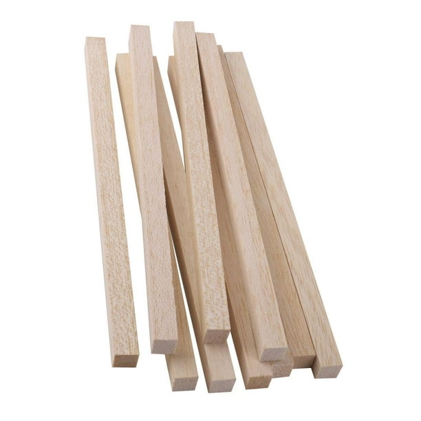 Palitos de madera de balsa, palos de madera dura sin terminar, bastones  largos naturales para manualidades de bricolaje, fabricación de modelos