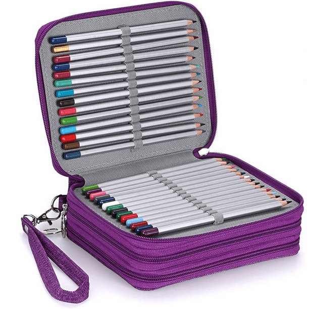 Estuche para lápices de colores - Estuche para lápices de colores de gran  capacidad con cierre de cremallera de tela de sarga para 300 lápices de