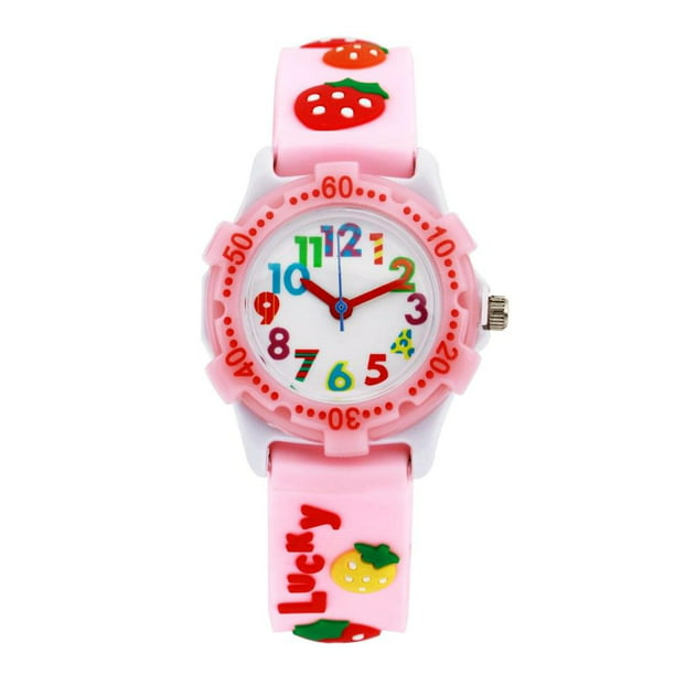 Reloj infantil Cherry Blossom rosa, reloj infantil resistente al