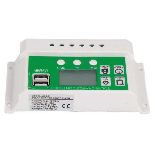 Controlador De Carga Solar 12v/24v 30a PWM W88-C