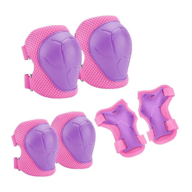 Wosthever S Stay Safe And Play Hard Juego de rodilleras para niños, coderas  y muñequeras, ventilación fácil de usar Ropa Deportiva, Zapatos rosa  violeta