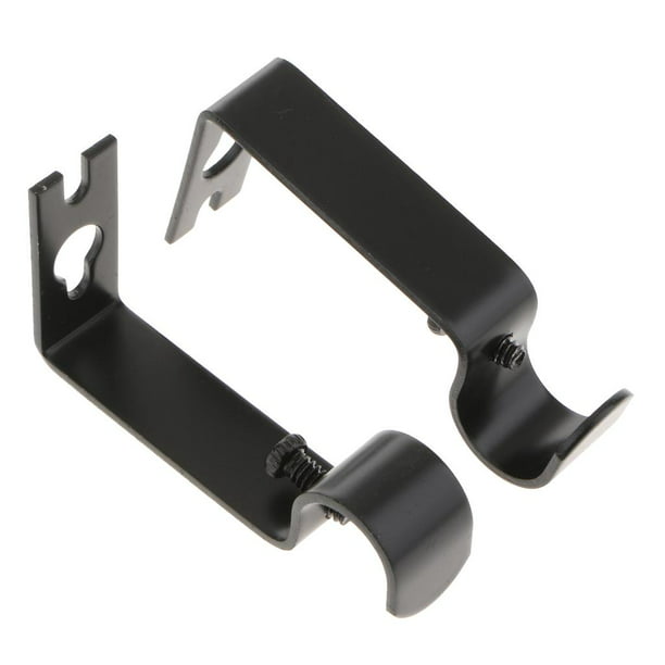 Soportes ajustables para barra de cortina de 1 o 7/8 pulgadas: soportes de  barra de cortina negros resistentes, accesorios para colgar en la pared