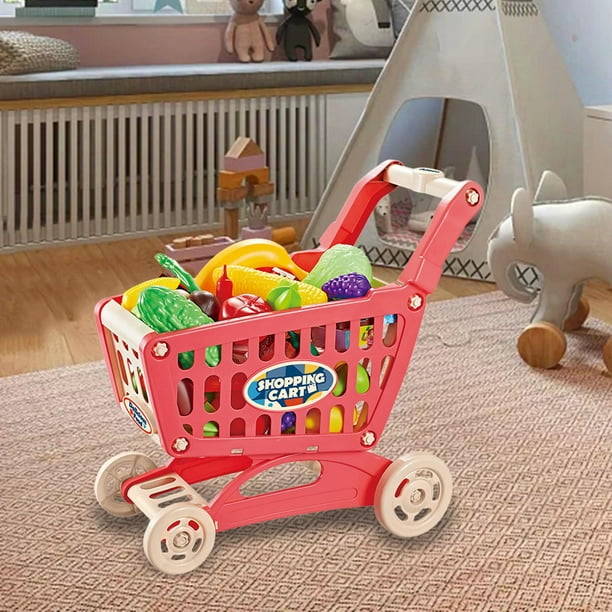 Carrito de mercado juguete para niños carro doble de compras