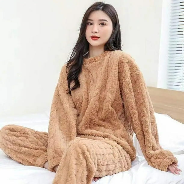 ✓ Pijama de mujer tipo chandal para invierno de terciopelo