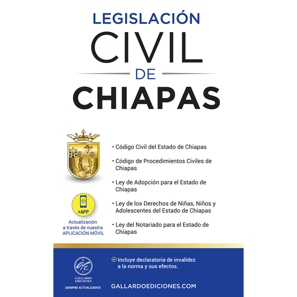 Legislacion Civil De Chiapas 2022 Gallardo Ediciones Pasta Blanda Bodega Aurrera En Línea 2186