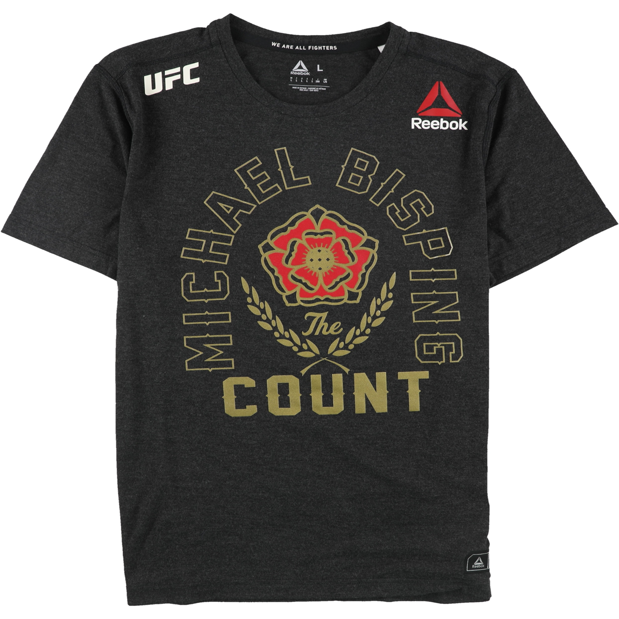 Reebok UFC S95177 - Camiseta de manga corta para hombre, color negro