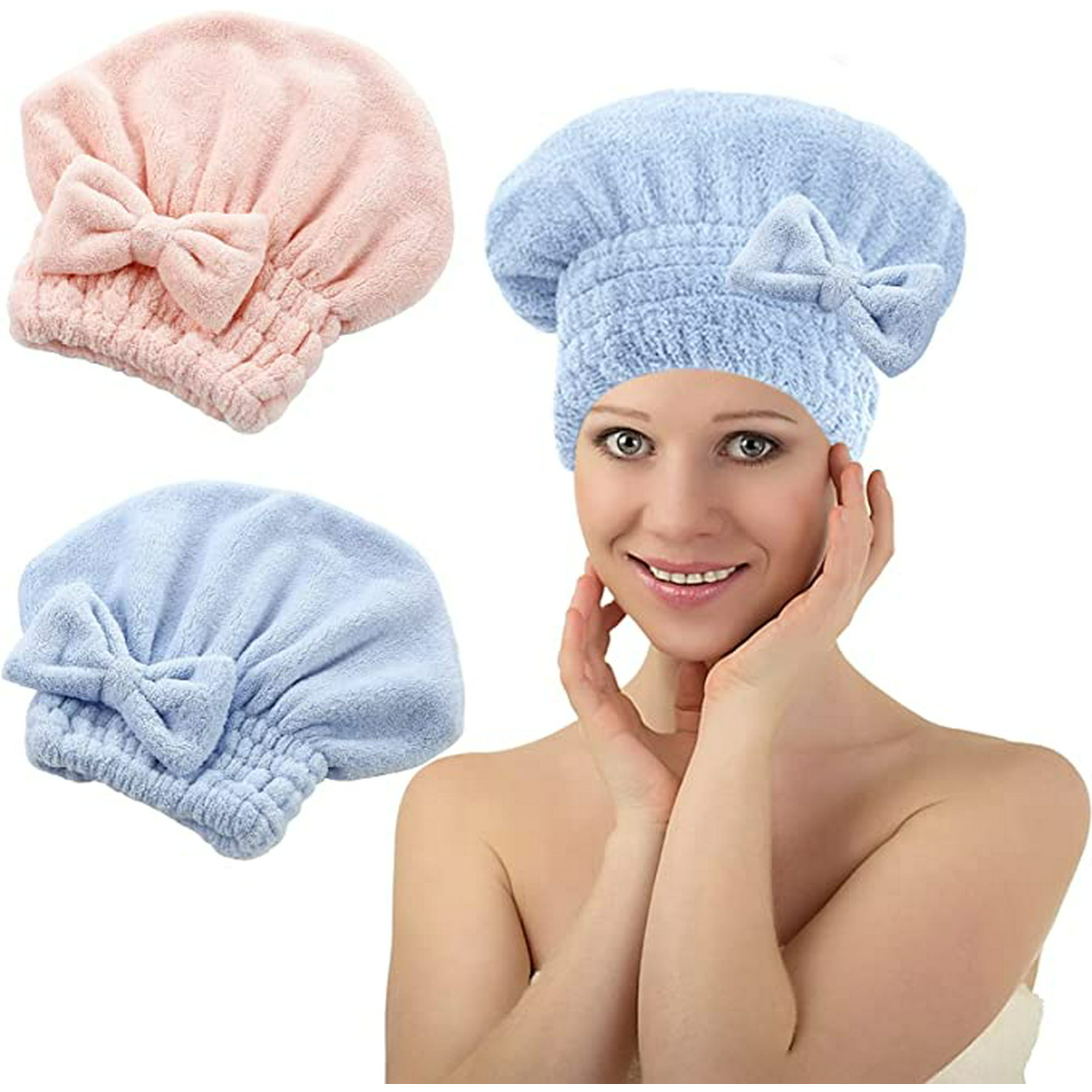 Toalla de microfibra de secado rápido, turbante de secado de pelo, toalla  suave para envolver el cabello, suministros de baño, toallas de salón