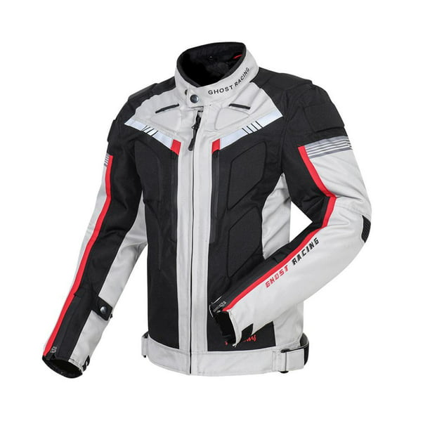  III-Fashions Chaqueta protectora para hombre R1 Racing  motocicleta acolchado blanco y gris de cuero de vaca para motociclista,  XXS, Yamha - Chaqueta de moto : Automotriz