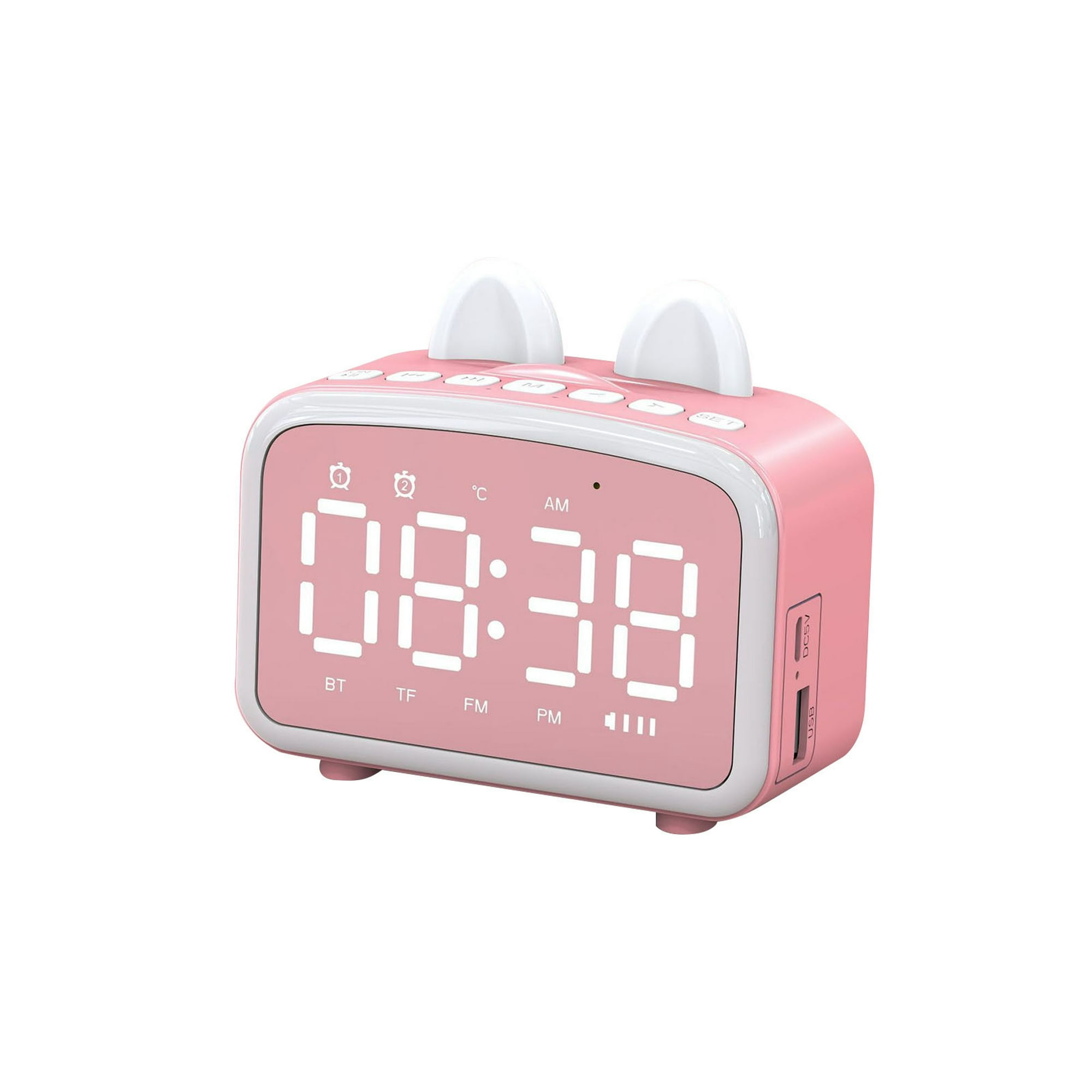 Reloj despertador decente LED USB Temporizador de apagado broadcast FM,  repetición, sonidos de opcio Zulema Mini radio DAB DAB