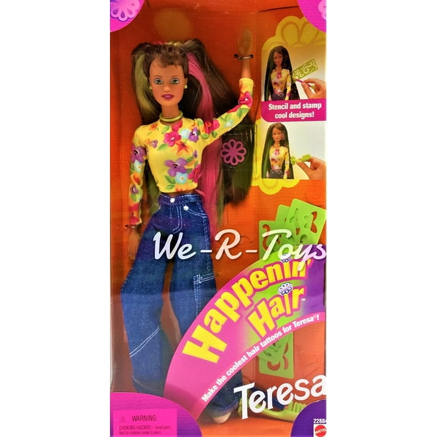 Happenin Hair Teresa Barbie Stencil and Stamp by Mattel Barbie