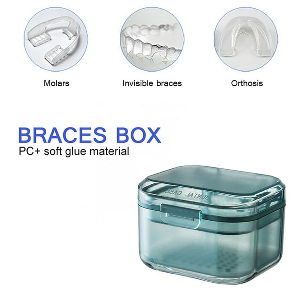 Caja de almacenamiento de aparatos dentales Caja de retención de ortodoncia  de 3 capas Herramienta de odontología oral Ndcxsfigh Libre de BPA
