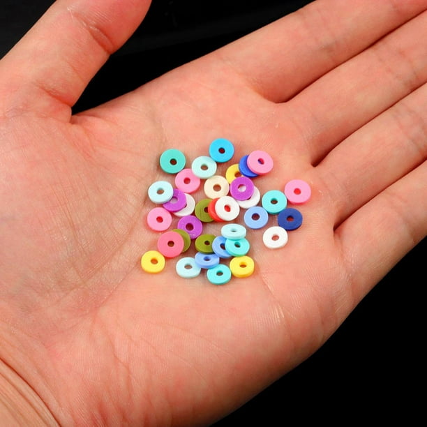 beads Separador de polimérica Pna forma forma forma y espaciadoras chapado  en 6 mm con cordones elásticos para pulseras - 15 rejils 3092 15 rejils  3092 piezas BLESIY cuentas de arcilla heishi