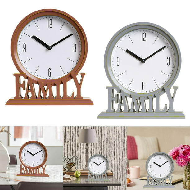 Relojes de mesa Fácil de leer Relojes de repisa decorativos familiares Sin  tictac Reloj de escritorio de estilo vintage para dormitorio Oficina Loft ,  rojo marrón C-marrón rojo perfecl Reloj de pared