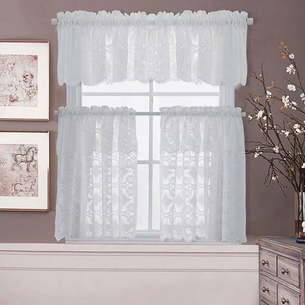 Artículos de cortinas y accesorios de ventanas blancas de cocina