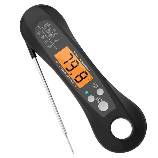 Termómetro digital para carne, impermeable de lectura instantánea  termómetros para carne para asar y cocinar. Termómetro de alimentos,  accesorios de