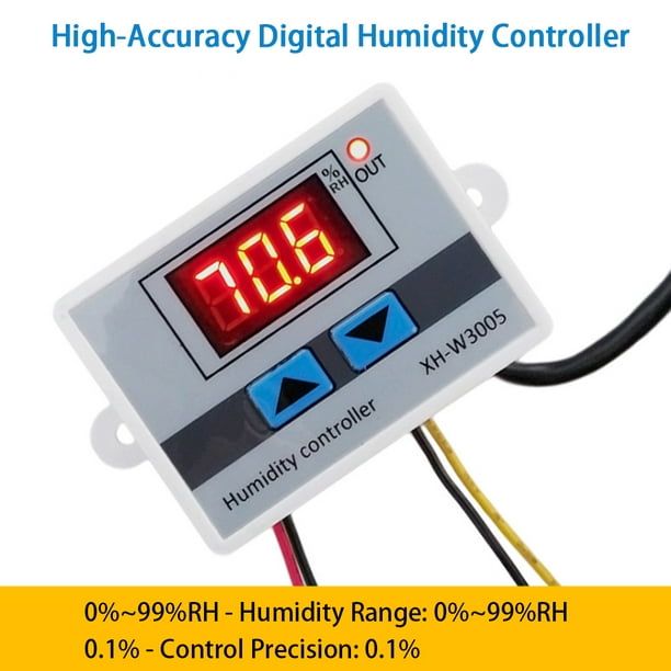 Mojado Estándar Respectivamente XH-W3005 humidistato digital controlador de humedad regulador higrómetro  interior exterior humidómet Abanopi Controlador de humedad | Walmart en  línea