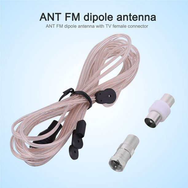 Antena Fm Dipolo Radio Hogar Interior Receptor Fm Antena Con Tv Conector  Hembra Kearding EL008356-00