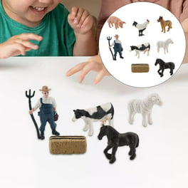 Bedwina Juguetes de animales de granja, paquete de 12, animales de granja  de plástico para niños, figuras realistas de 3 a 5 pulgadas de  rancho/corral