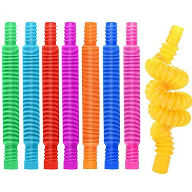 12 Uds tubos elásticos sensoriales coloridos juguetes antiestrés Mini tubo  sensorial Pop tubos juguetes educativos para niños Color aleatorio oso de  fresa Hogar